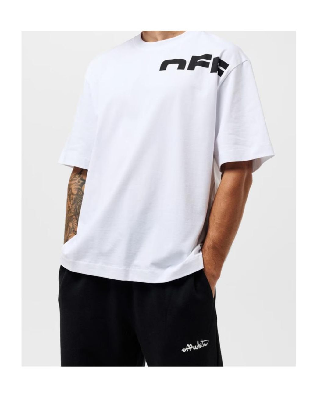 Off-White c/o Virgil Abloh White Logo Crew Neck T-Shirt for men