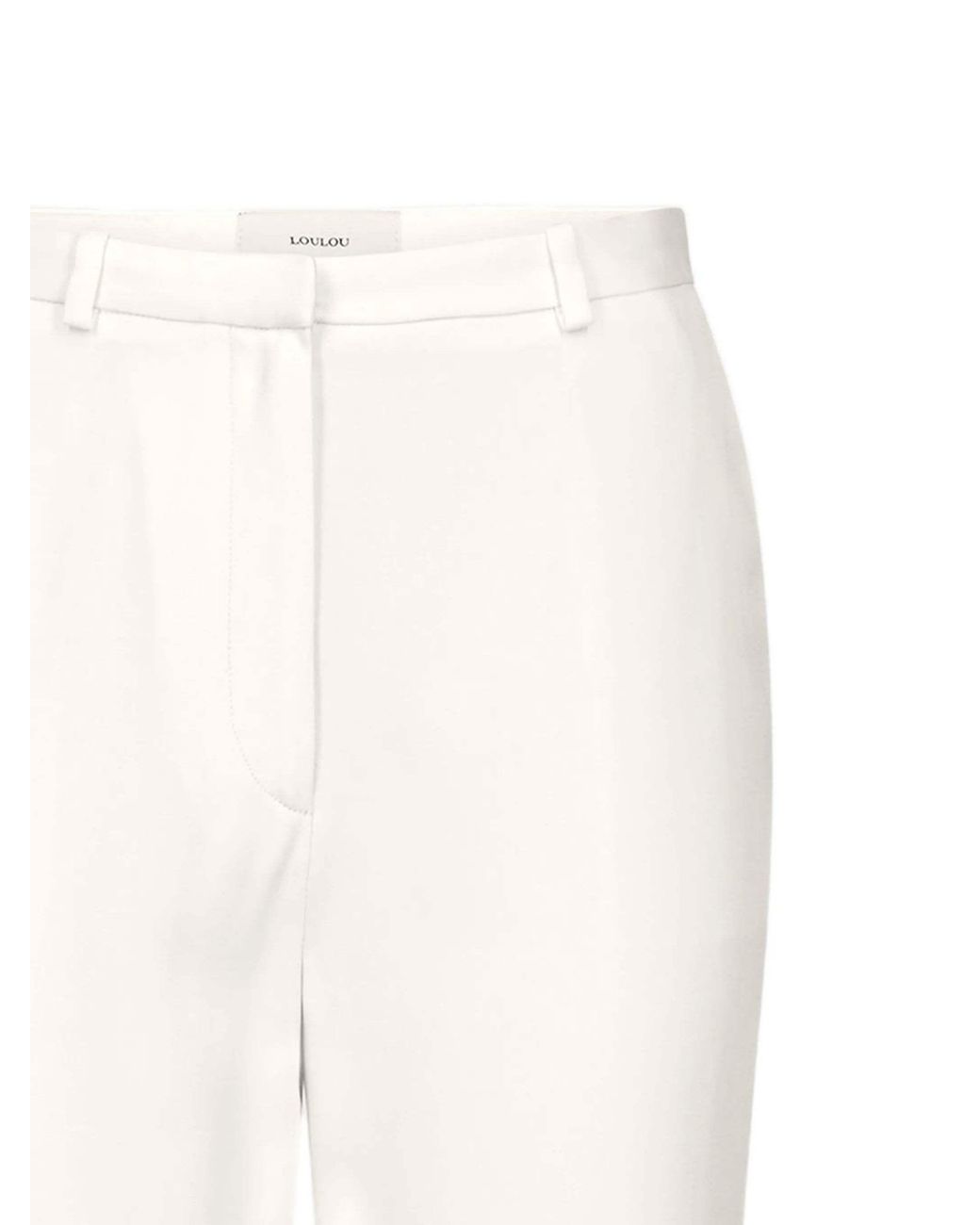 Loulou de Saison White Casual Pants With Belt Loops