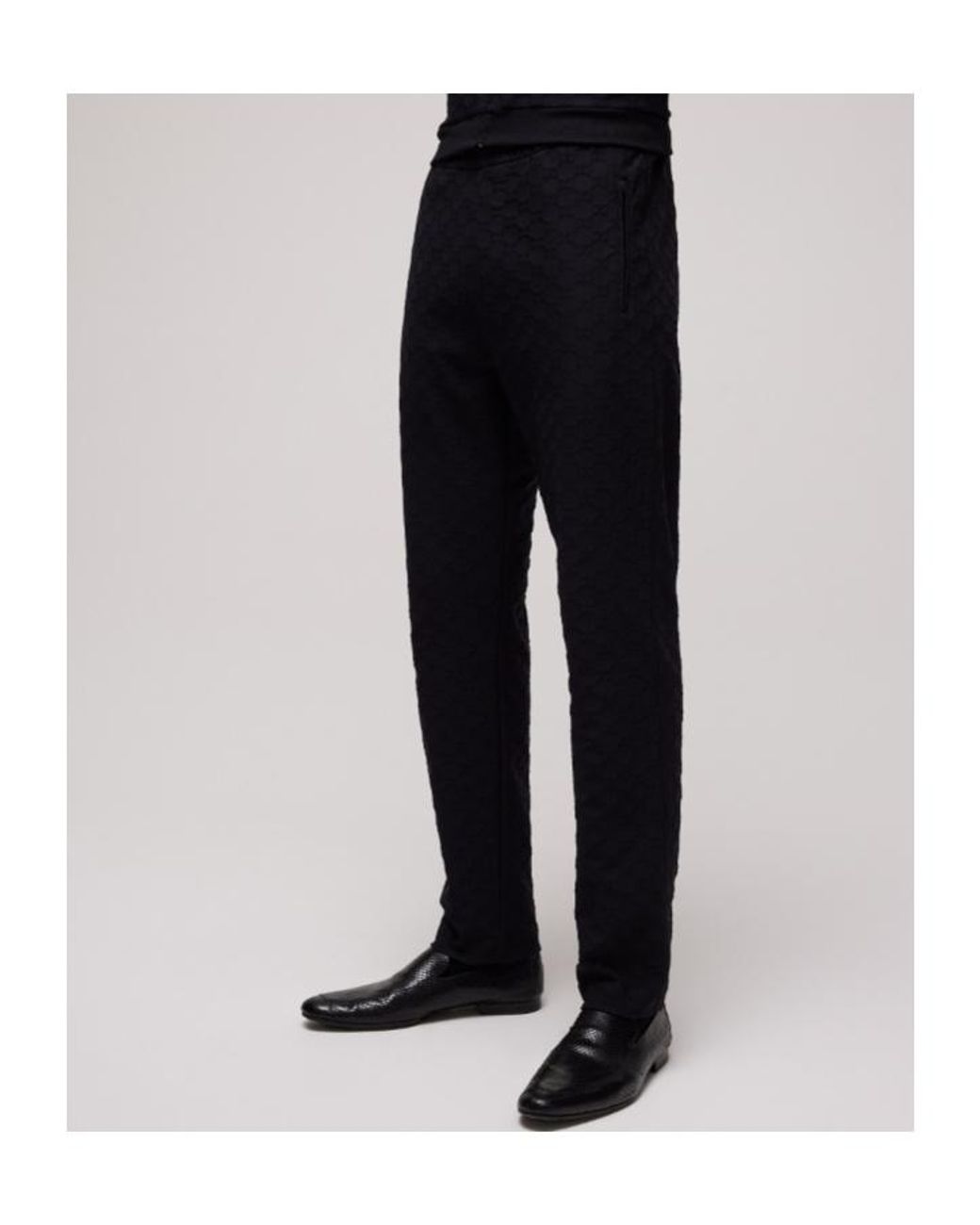 Gucci Black Gg Jersey Jacquard Sportswear Pants for men