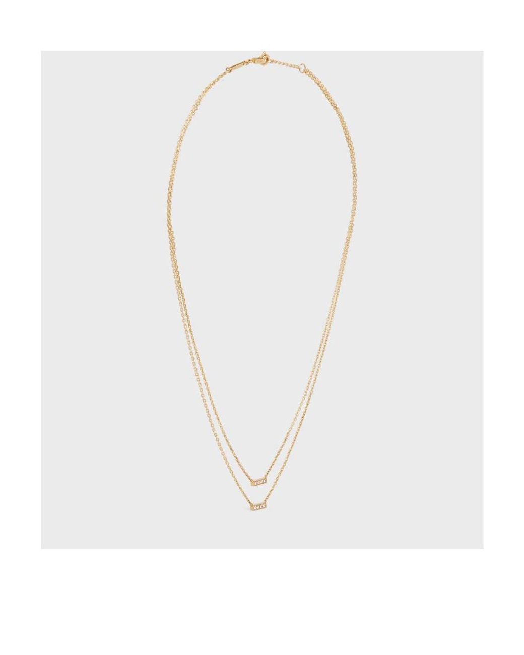 Céline White Line Double Necklace