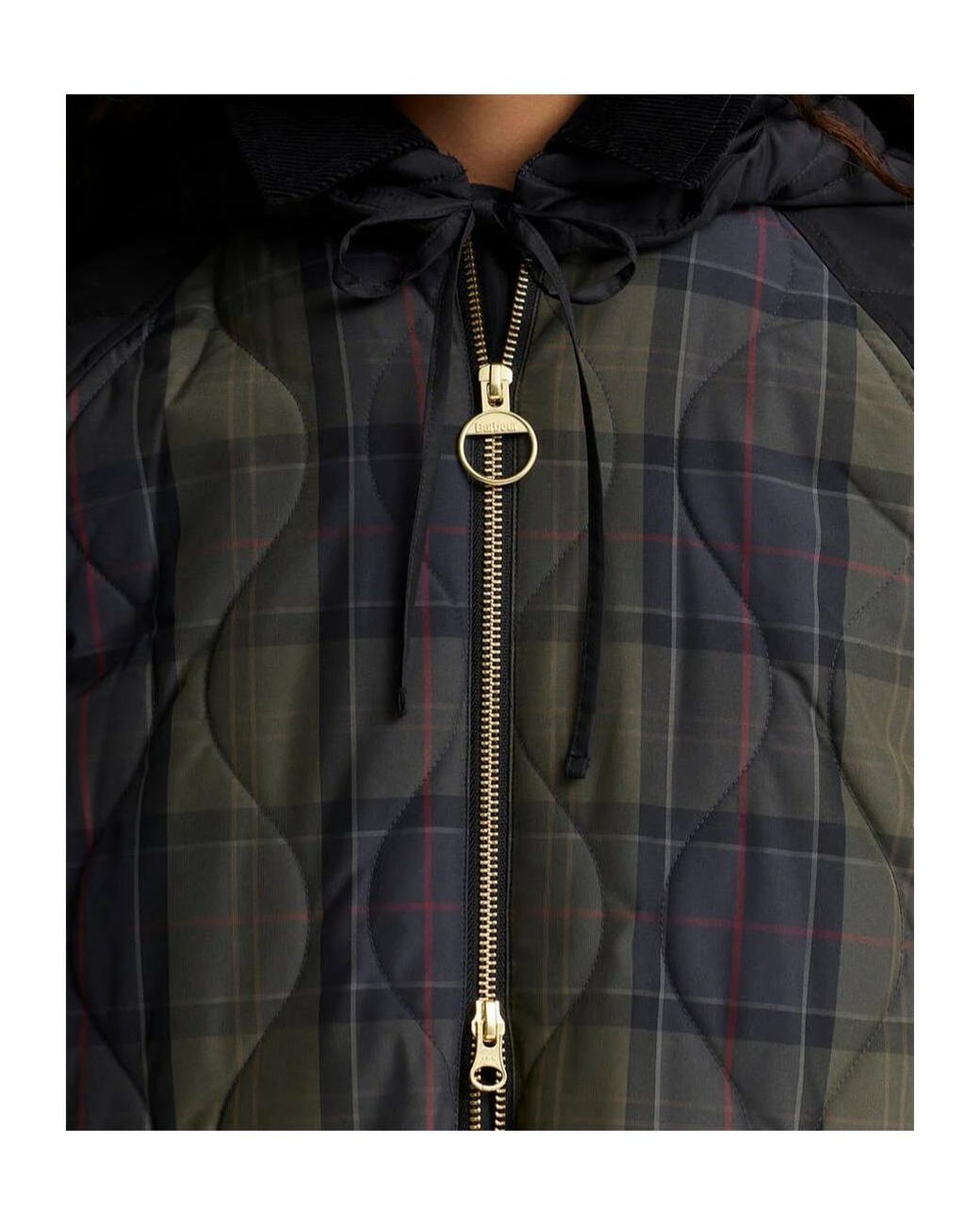 Barbour Black Osbourne Checked Quilted Jacket