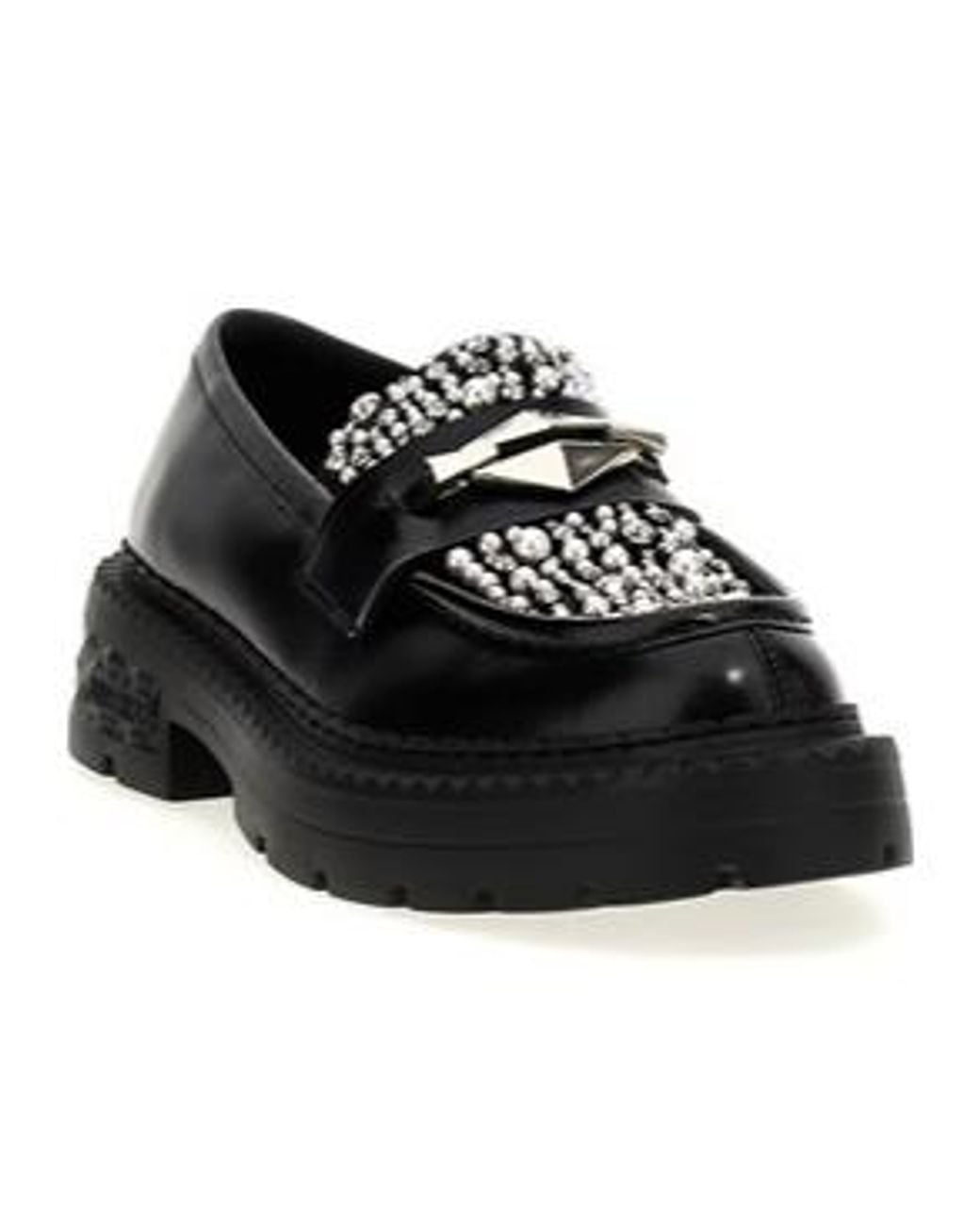 Jimmy Choo Black Marlow Embellished Loafers