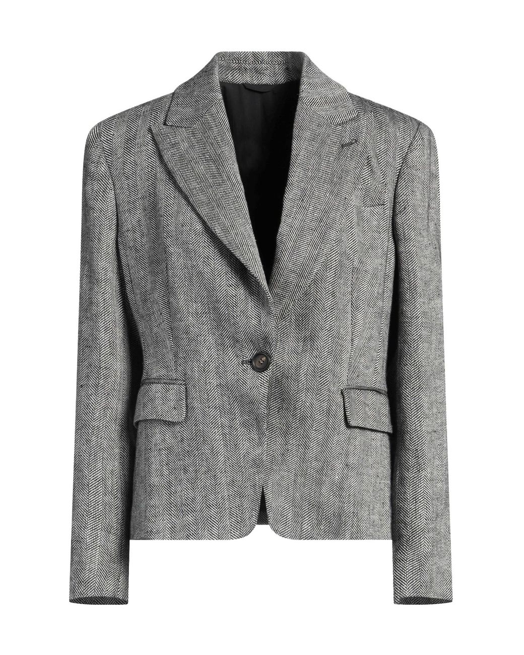 Brunello Cucinelli Gray Single-Breasted Blazer