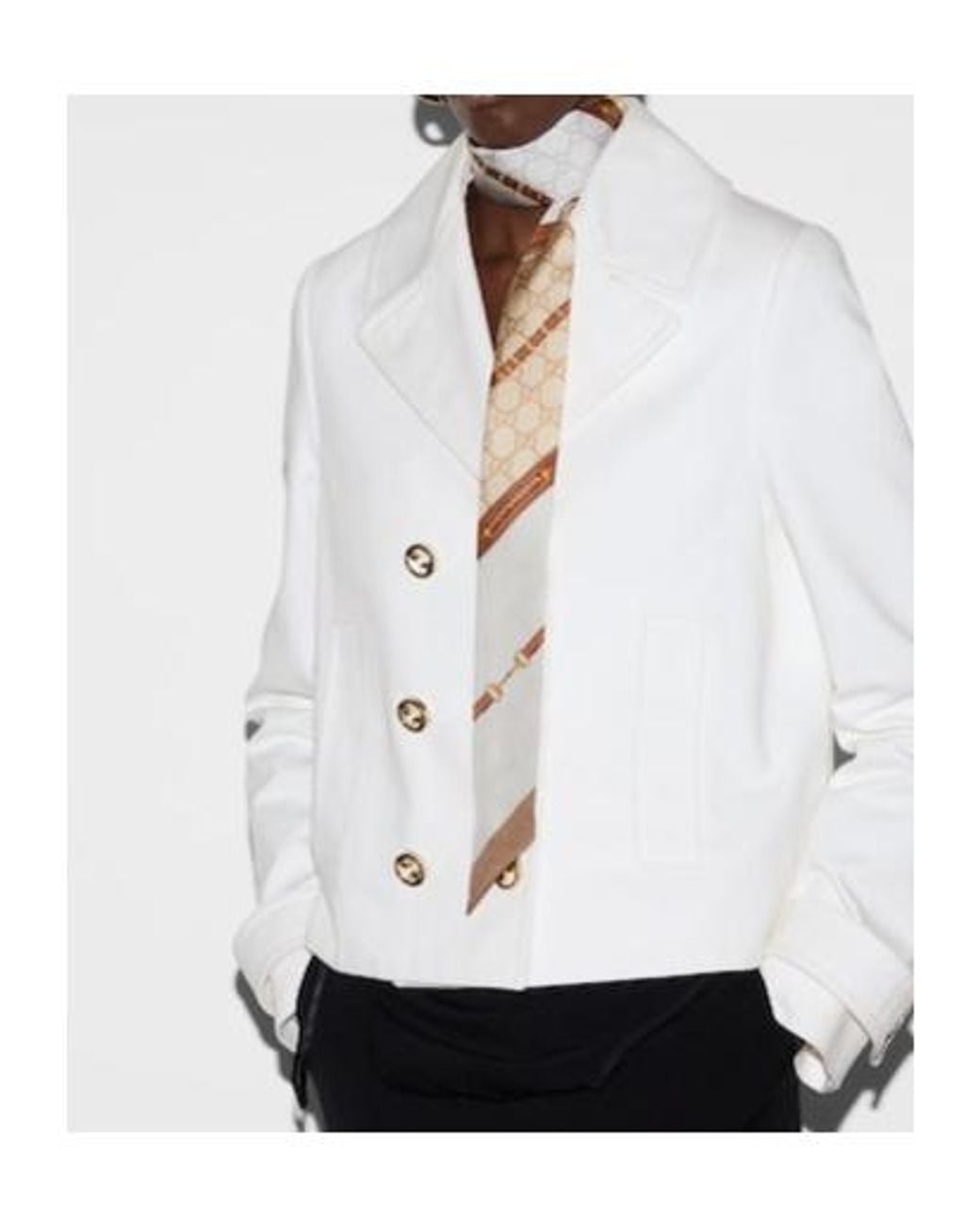 Gucci White Printed Ribbon