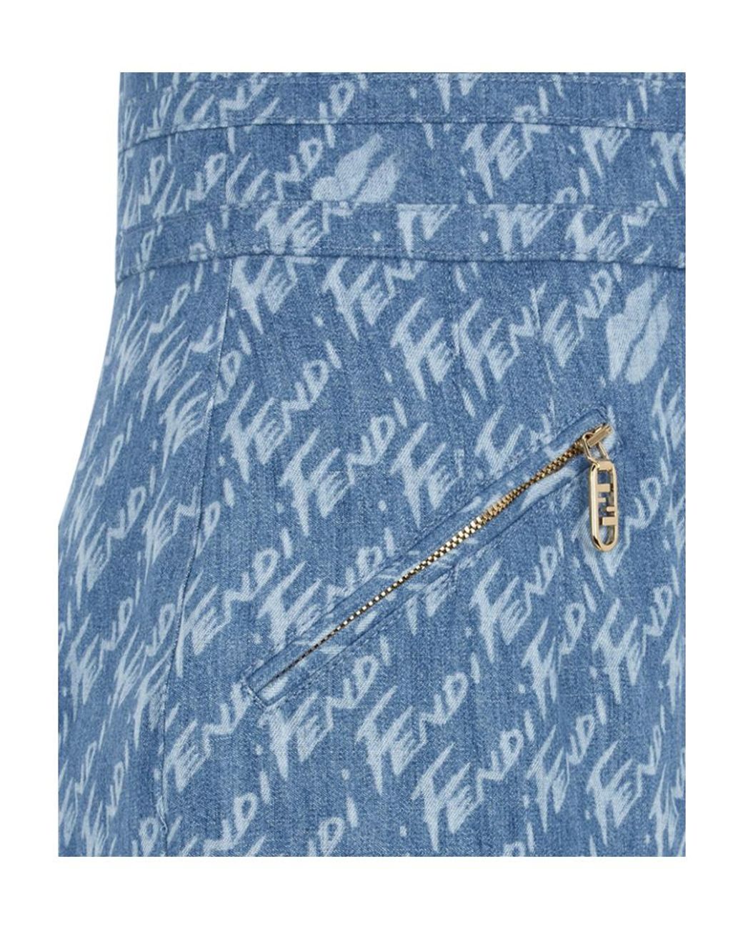 Fendi Blue Light Chambray Shorts