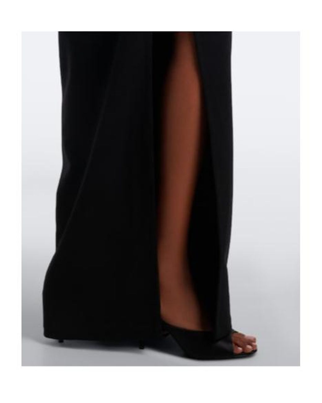 Magda Butrym Black Floral-Appliqué Wool-Blend Gown