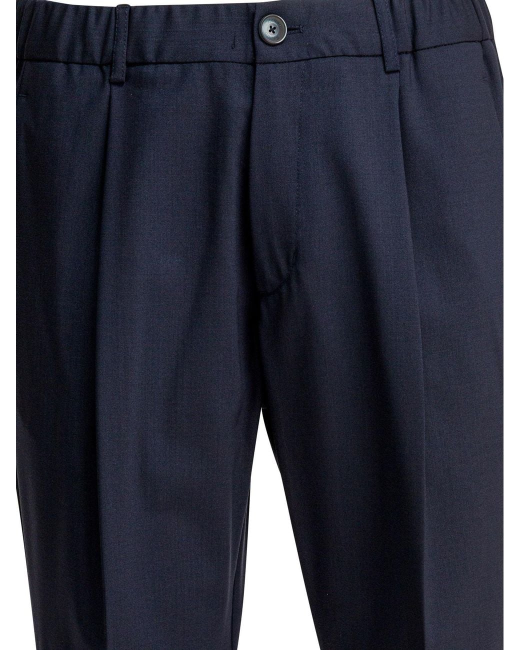 Herno Blue Pleated-Front Trousers for men