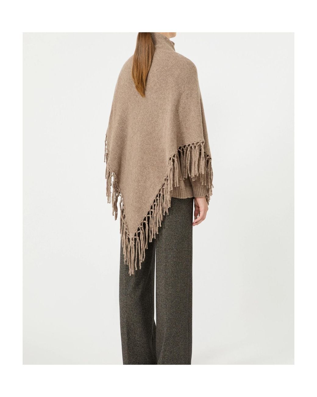 Weekend by Maxmara White Fringed Wool Shawl