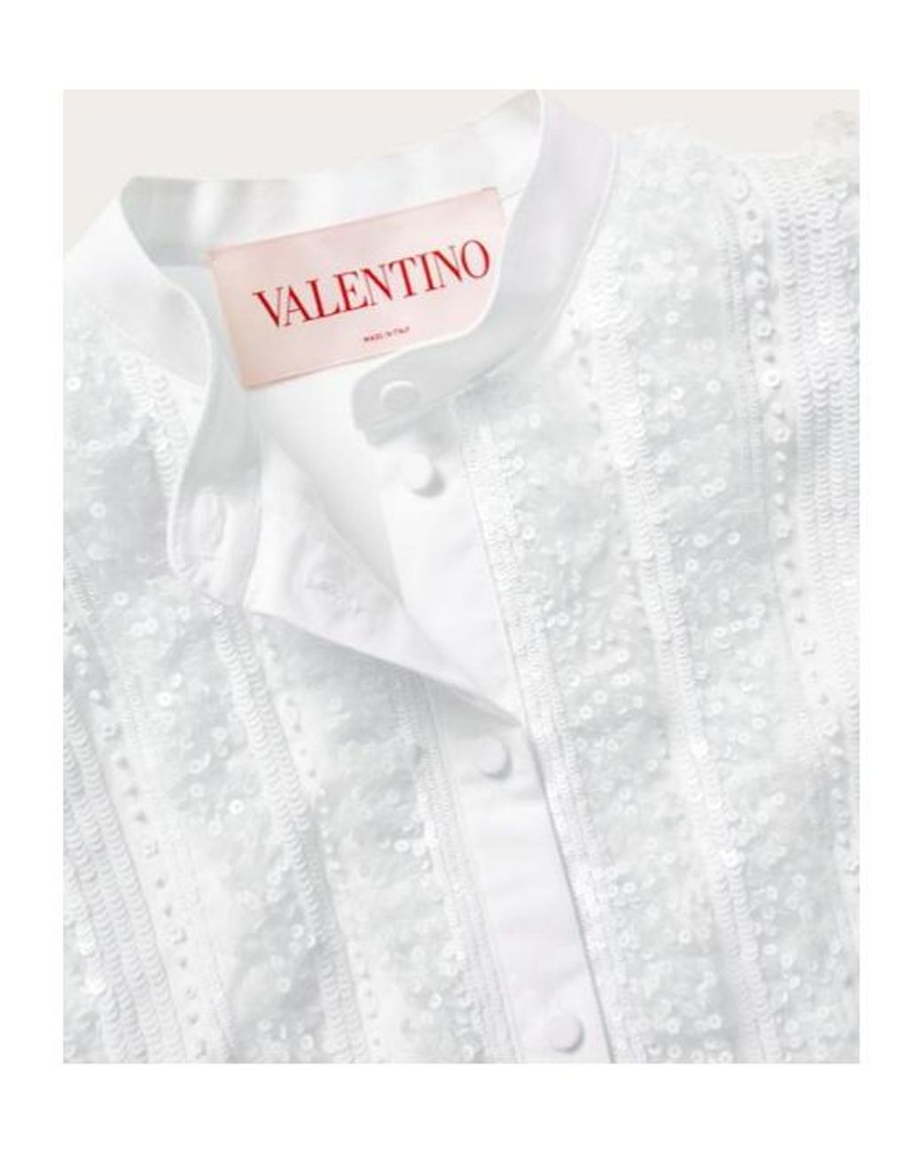 Valentino White Embroidered Cotton Popeline Dress