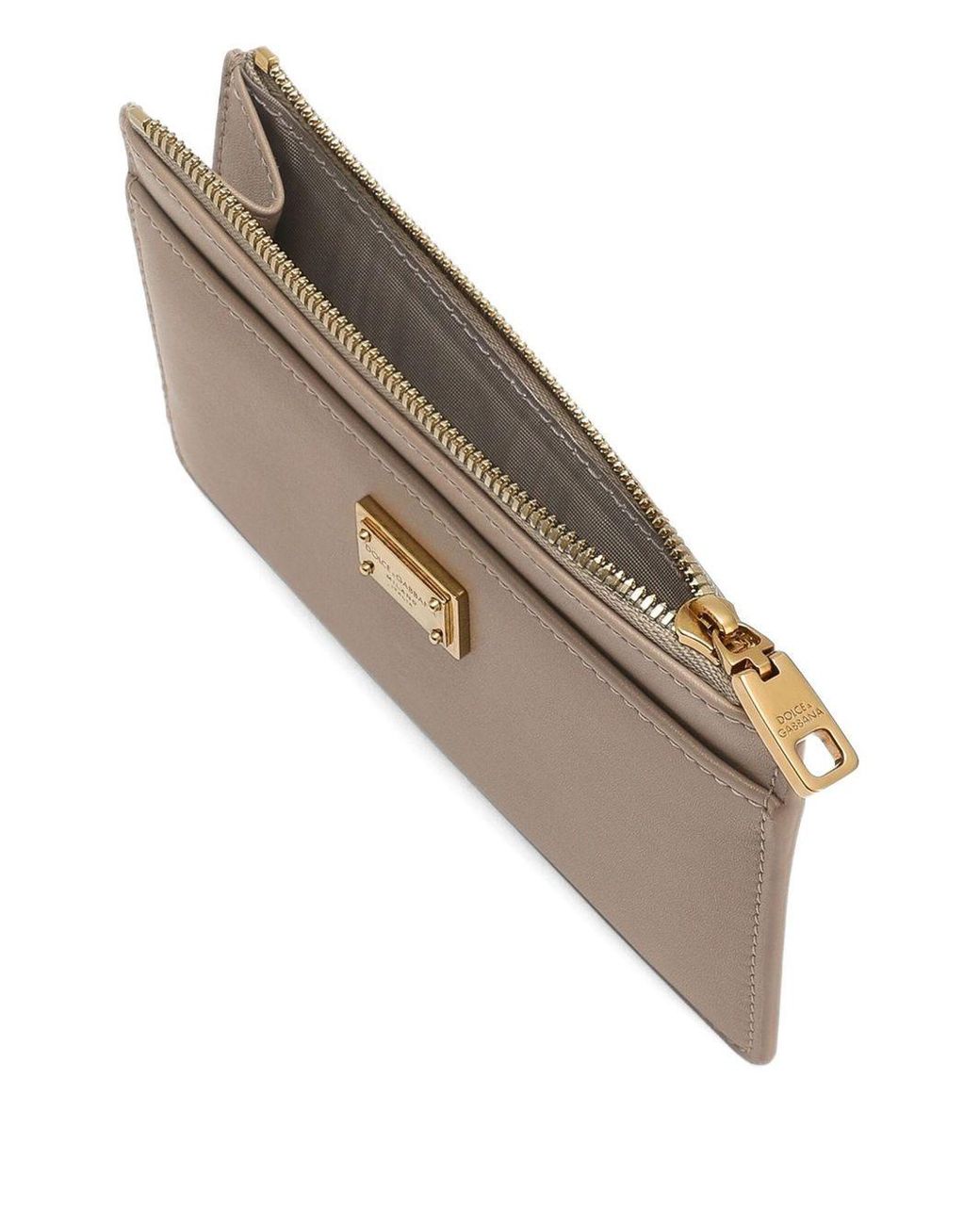 Dolce & Gabbana Gray Leather Card Holder