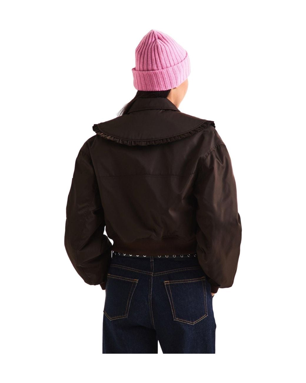 Ganni Black Short Flight Jacket