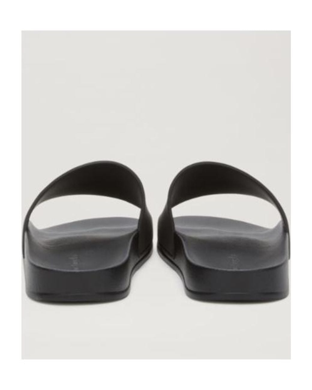 Palm Angels Black Logo Embossed Slippers for men