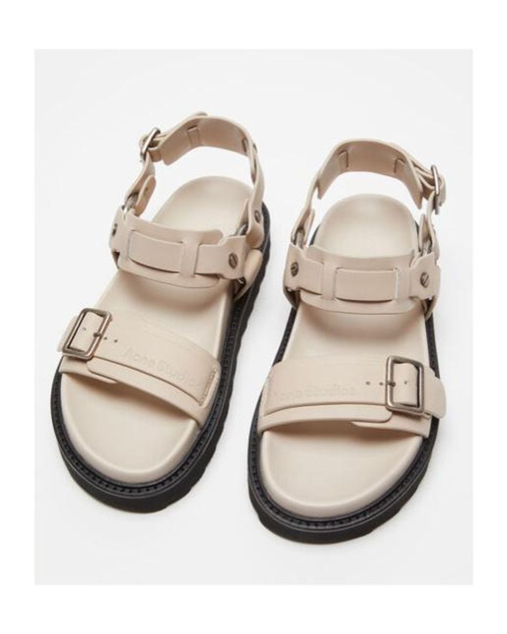 Acne Black Buckle-Fastening Leather Sandals