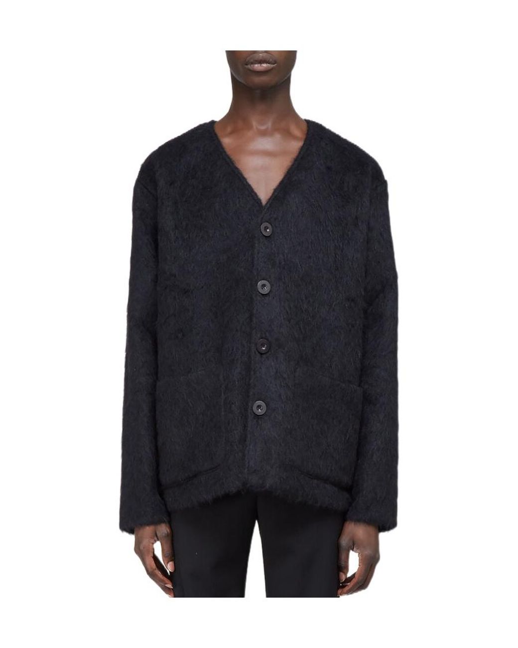 Our Legacy Black Relaxed V-Neck Cardigan for men