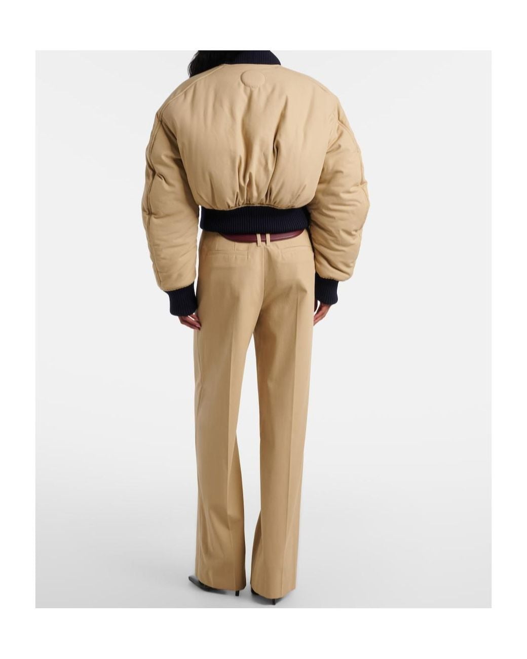 Jean Paul Gaultier Natural Cutout Cotton Wide-Leg Pants