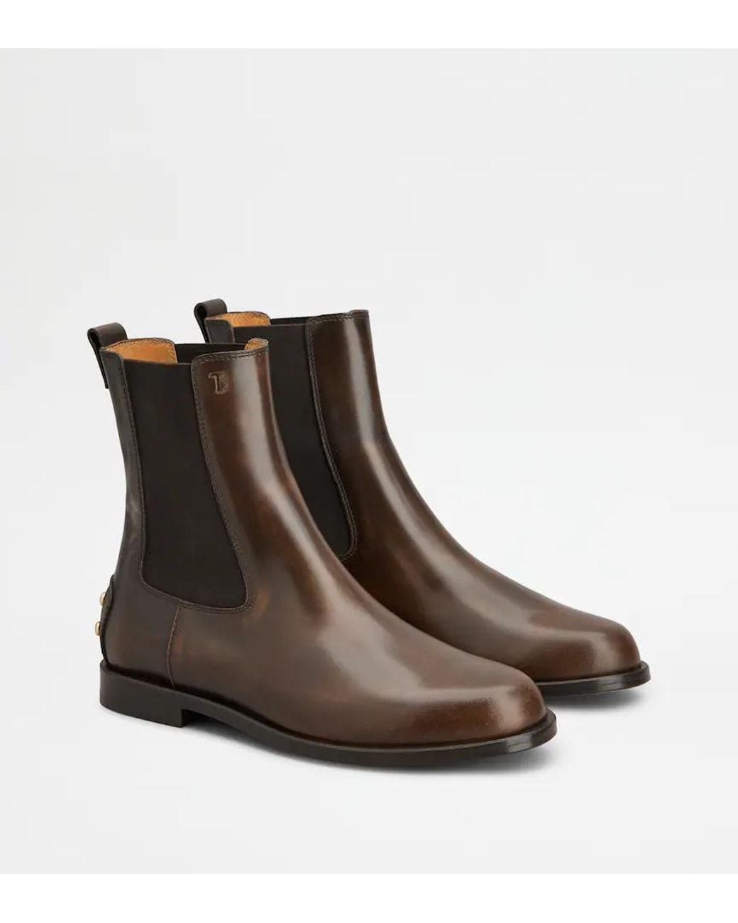 Tod's Brown Studded Chelsea Ankle Boots