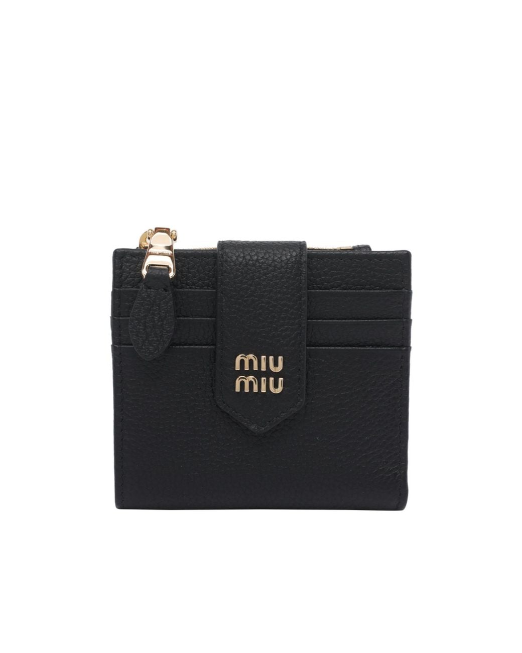 Miu Miu Black Zip Card Holder Wallet