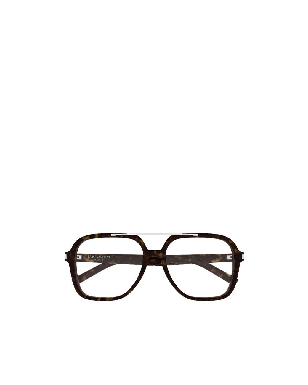 Saint Laurent White Tortoiseshell-Effect Double-Bridge Glasses