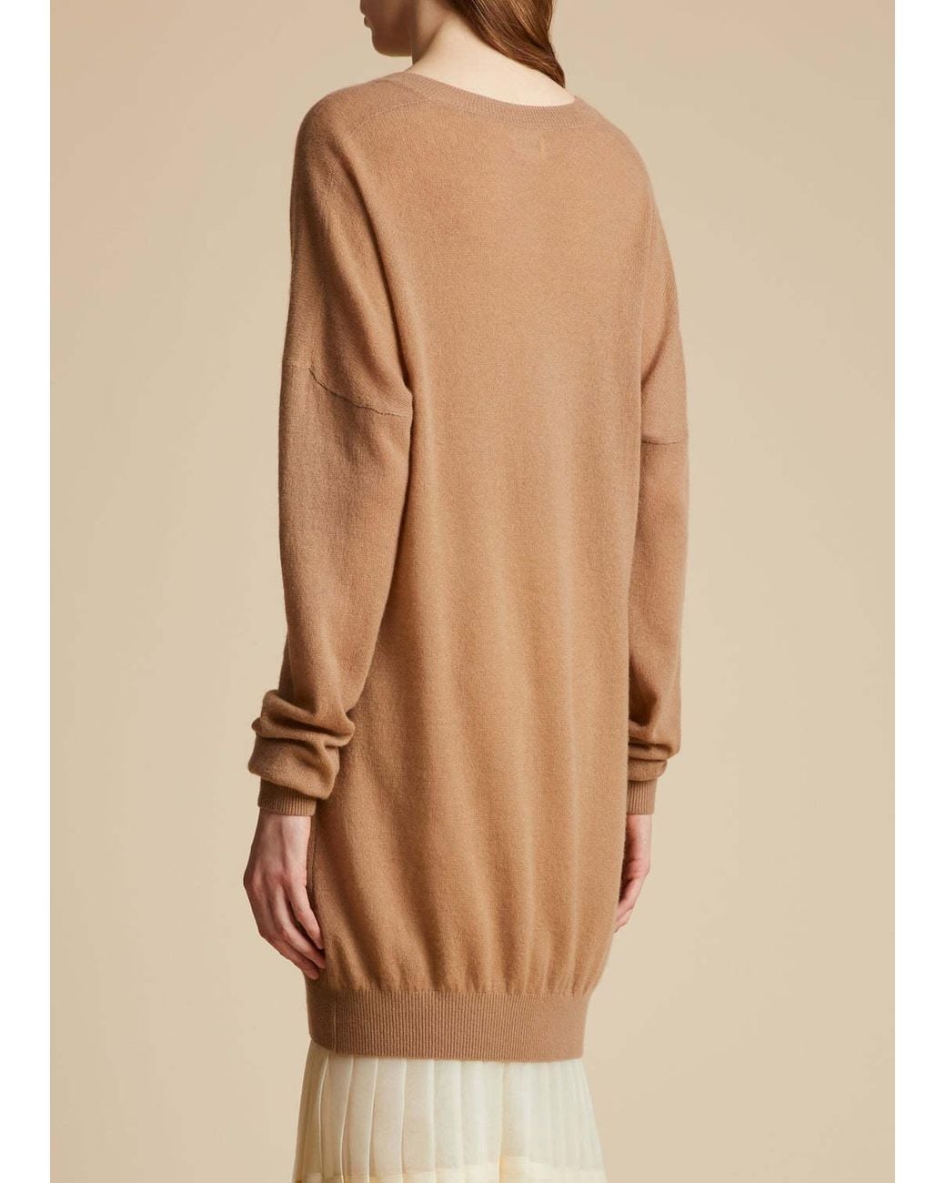 Khaite Brown The Marano V-Neck Knitted Dress