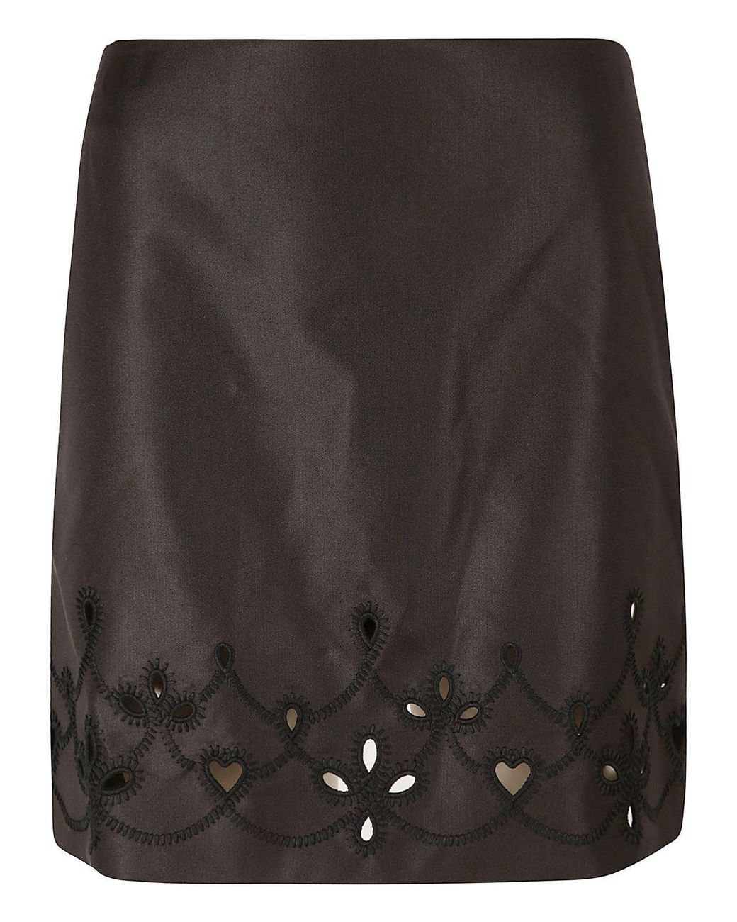 Chloé Black Embroidered A-Line Mini Skirt