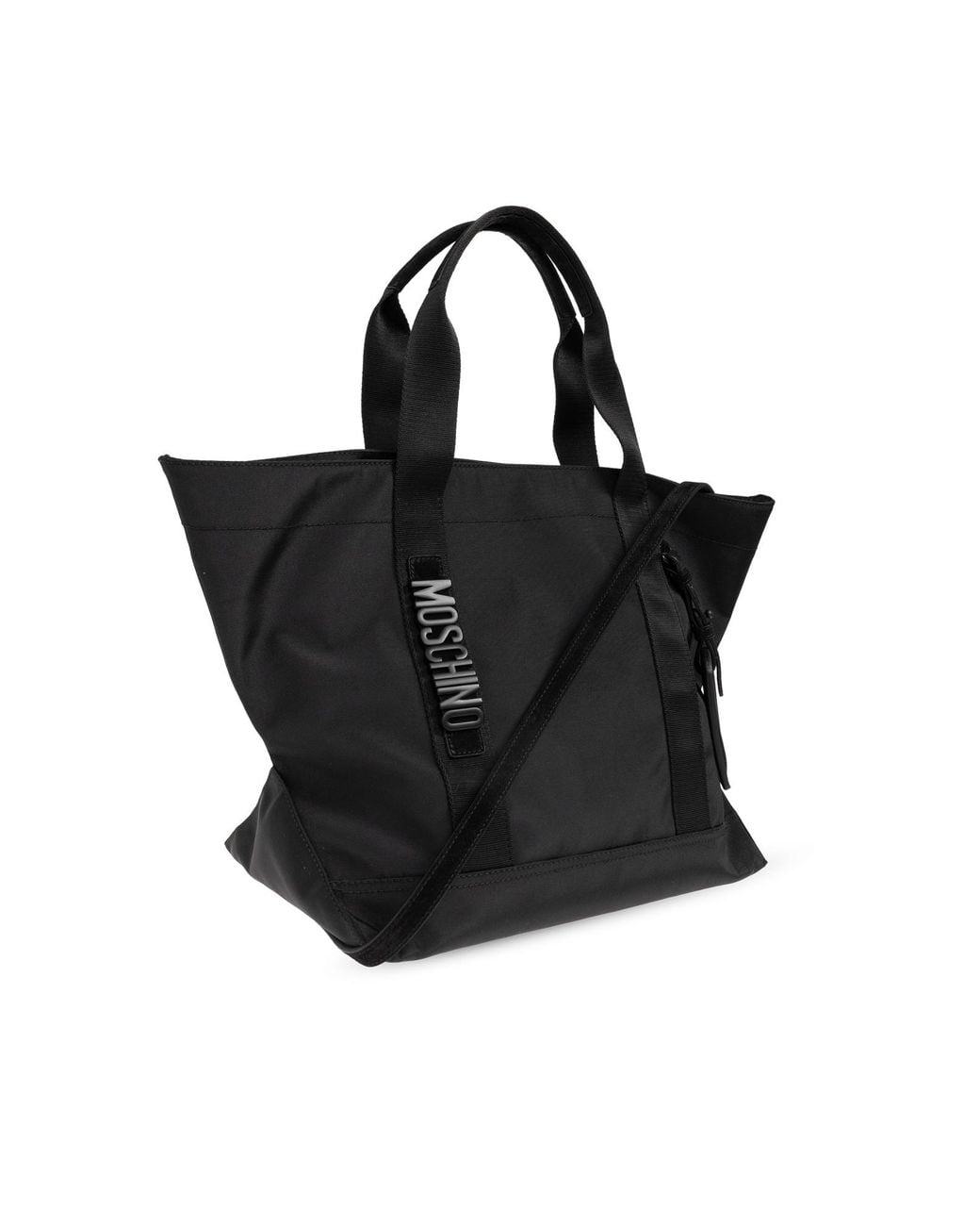 Moschino Black Logo Detailed Top Handle Shopper Bag for men