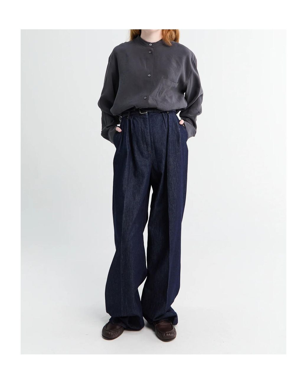 Dries Van Noten Blue Peaches Pleated Jeans