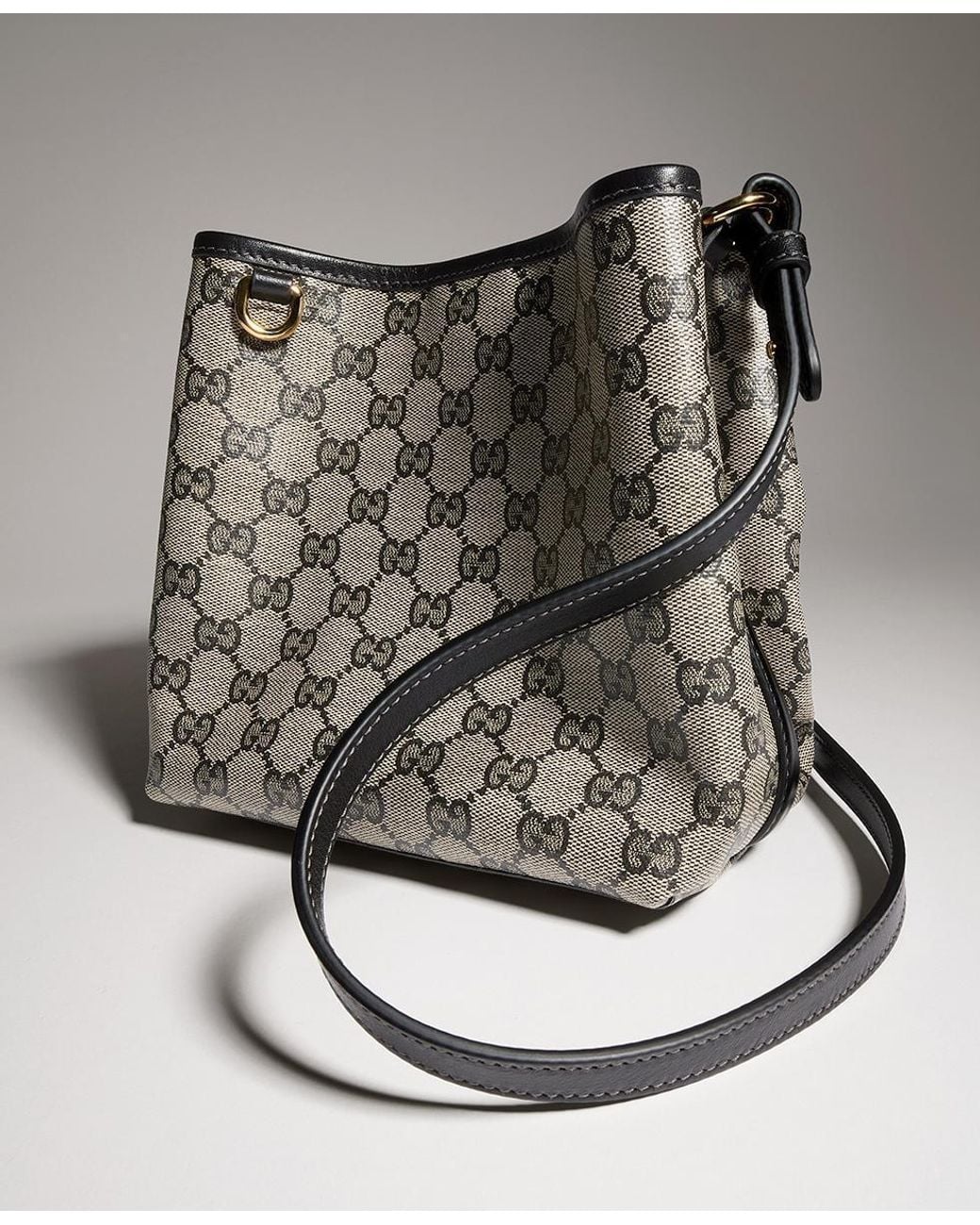 Gucci Gray Gg Emblem Mini Bucket Bag