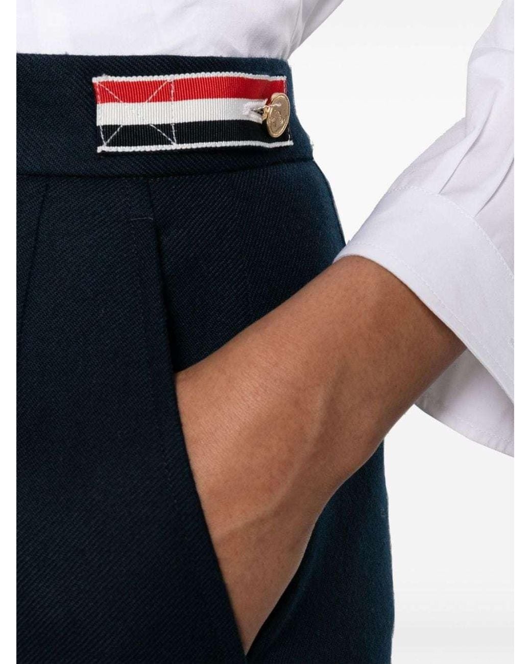 Thom Browne Blue Stripe Detailed Skirt