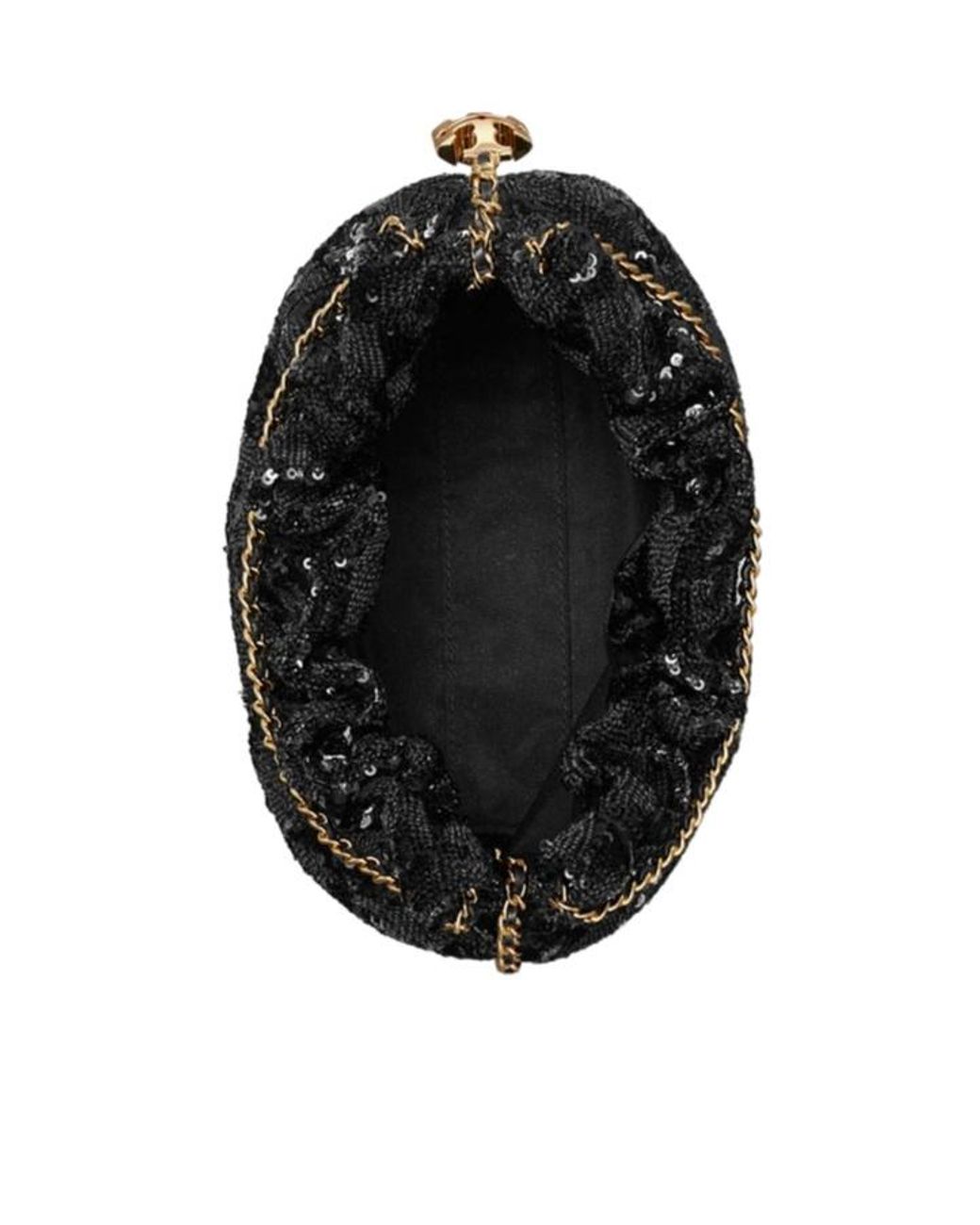 Tory Burch Black Fleming Sequin Mini Crossbody Bag