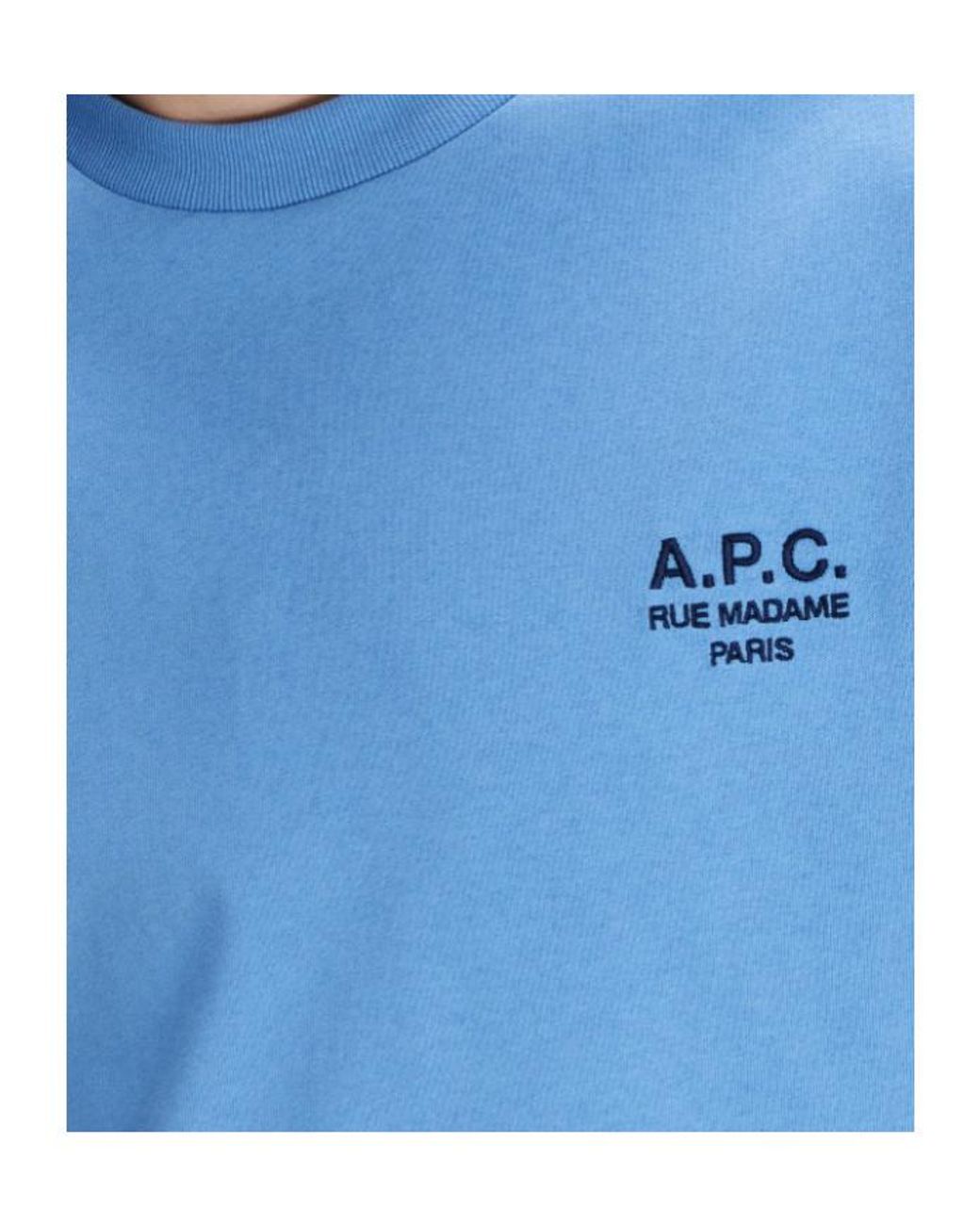 A.P.C. Blue Rue Madame Logo-Print T-Shirt for men