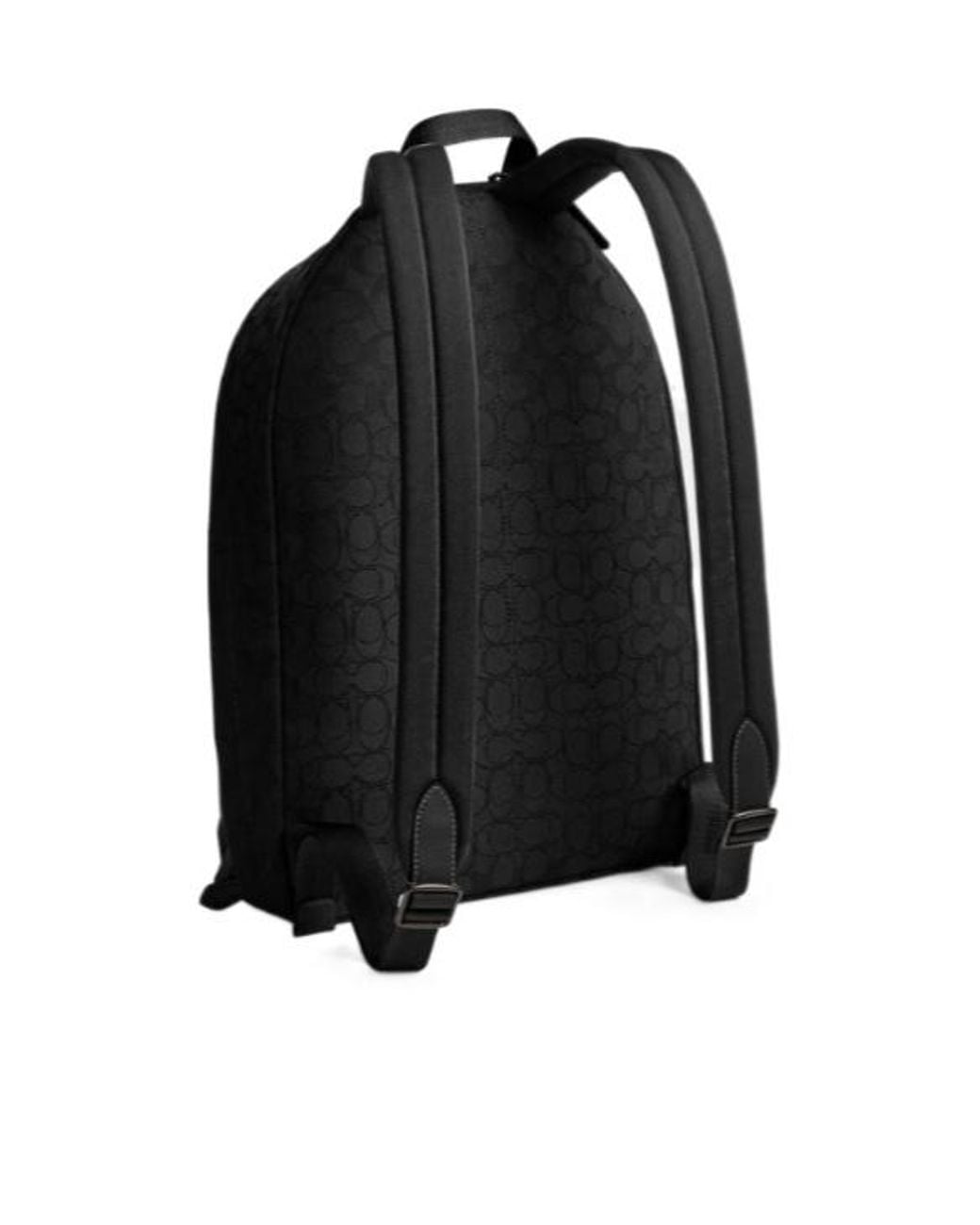COACH Black Monogram-Pattern Backpack for men