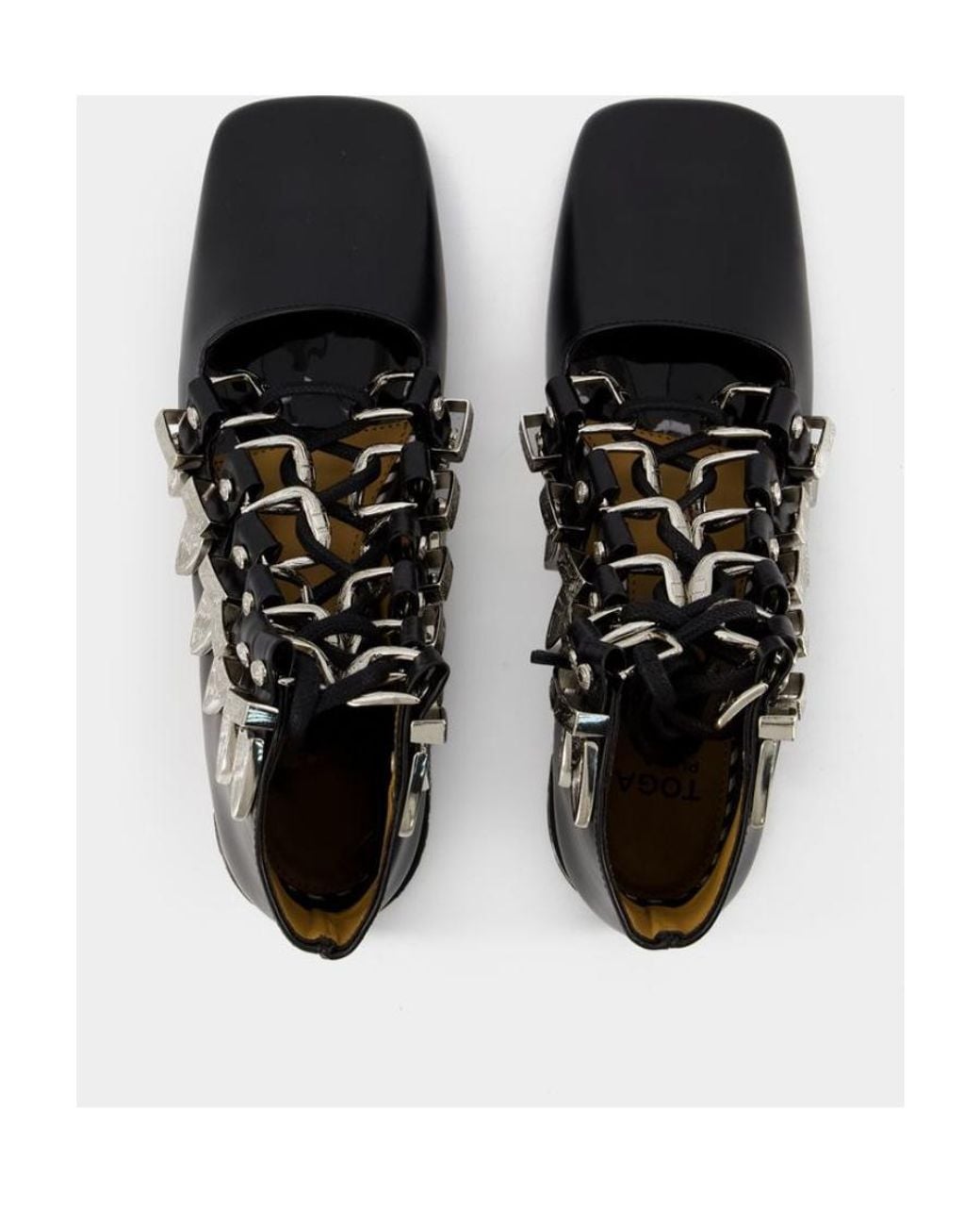 Toga Black Buckled Lace-Up Ankle Boots