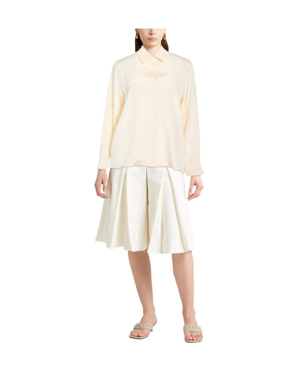 Max Mara White Solid Colour Shirts