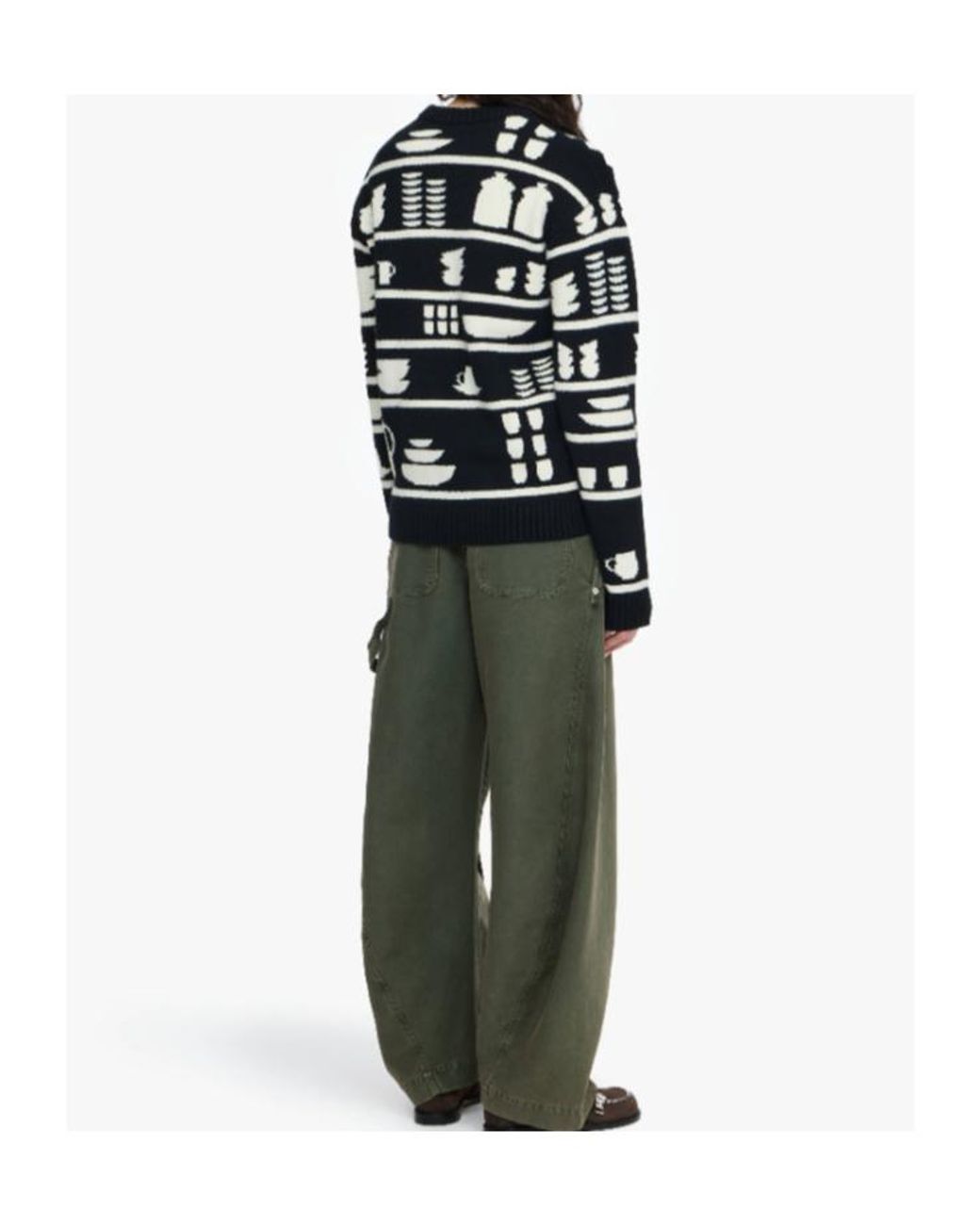J.W. Anderson Black Jw Anderson All-Over Patterned Crewneck Jumper
