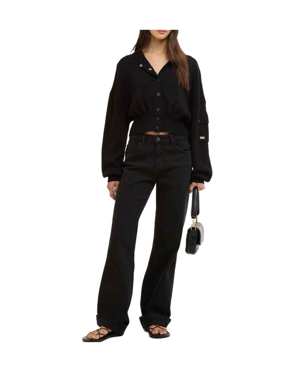 Barbour Black Gigi Knitted Bomber