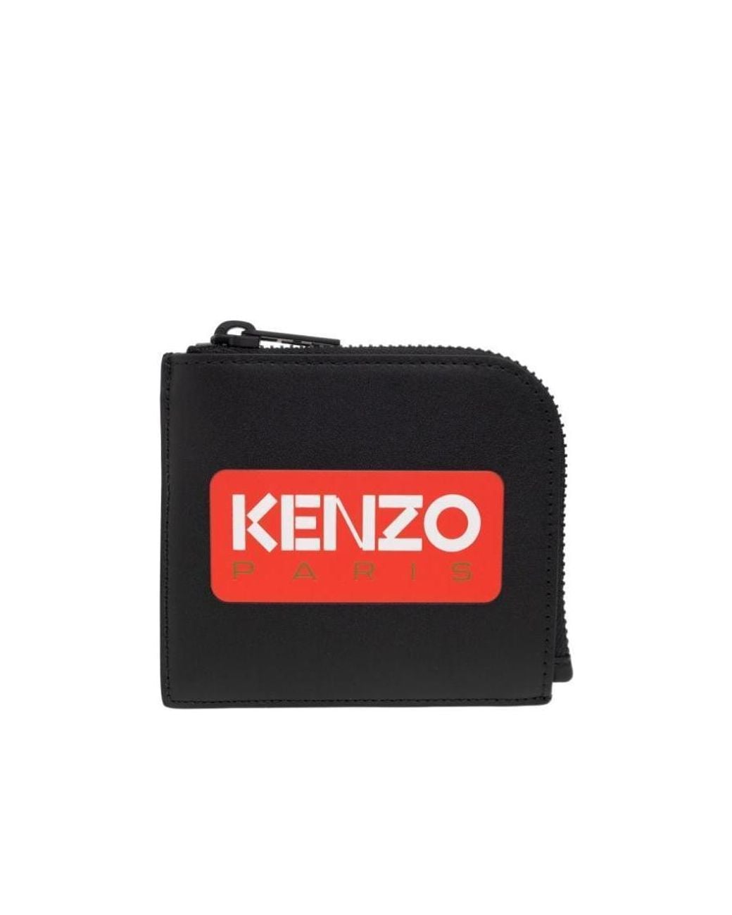 KENZO Red Logo-Printed Zipped Wallet