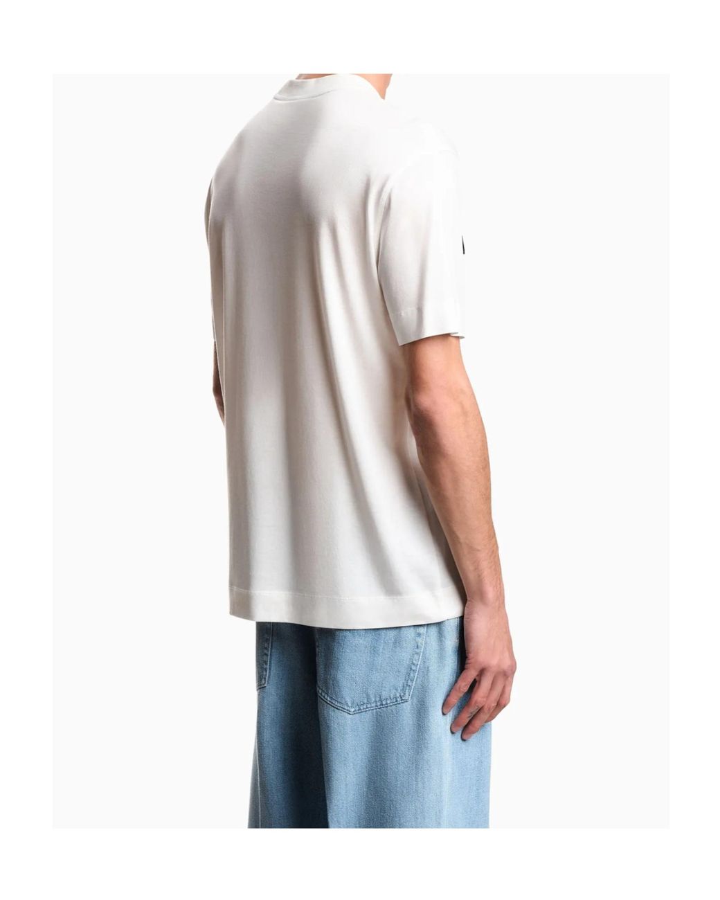 Emporio Armani White Crewneck Short-Sleeved T-Shirt for men