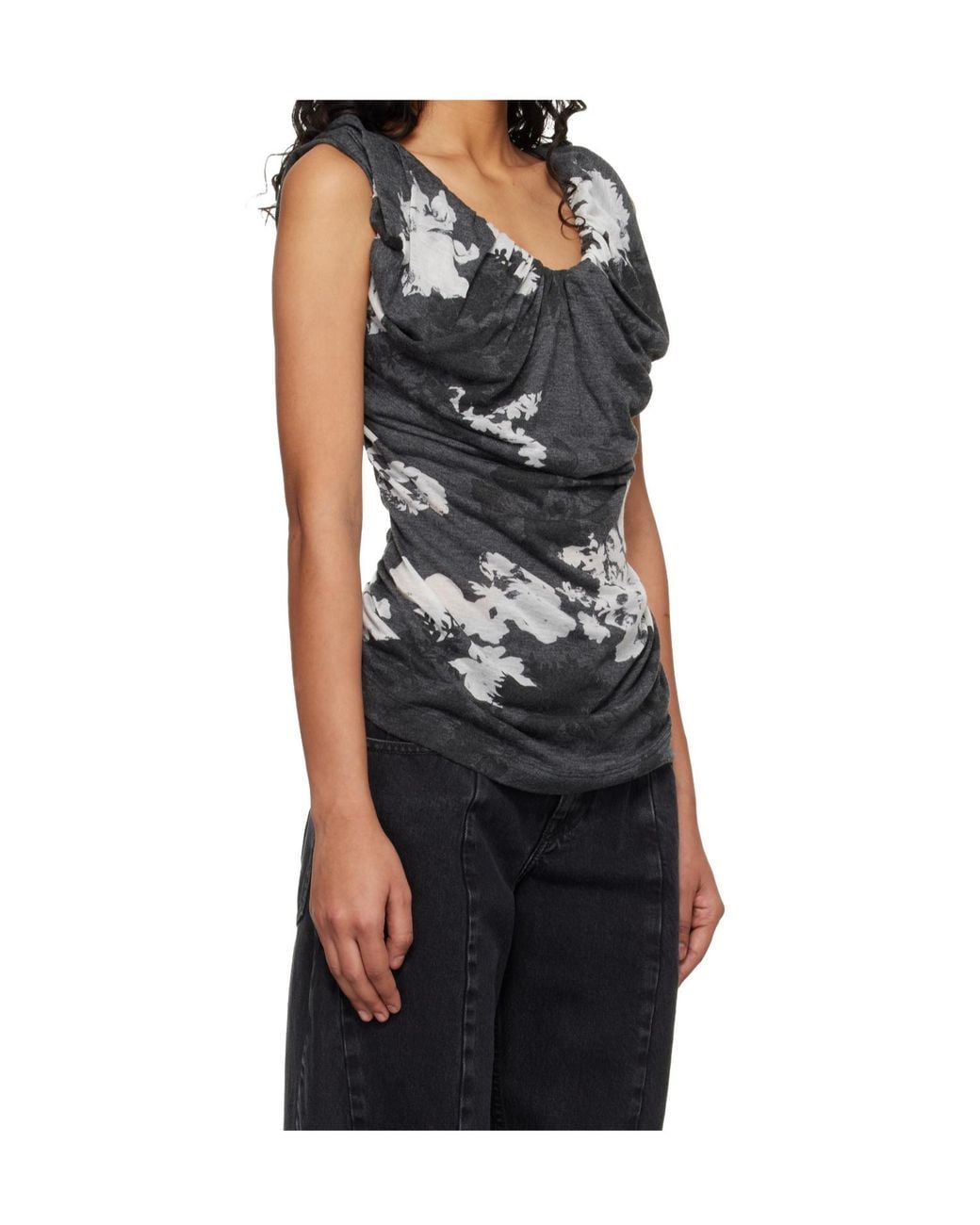 Vivienne Westwood Black Draped Jersey Top