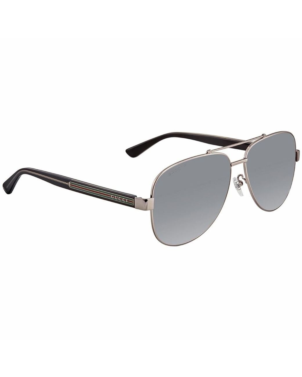 Gucci Metallic Eyewear Double Bridge Pilot Sunglasses for men