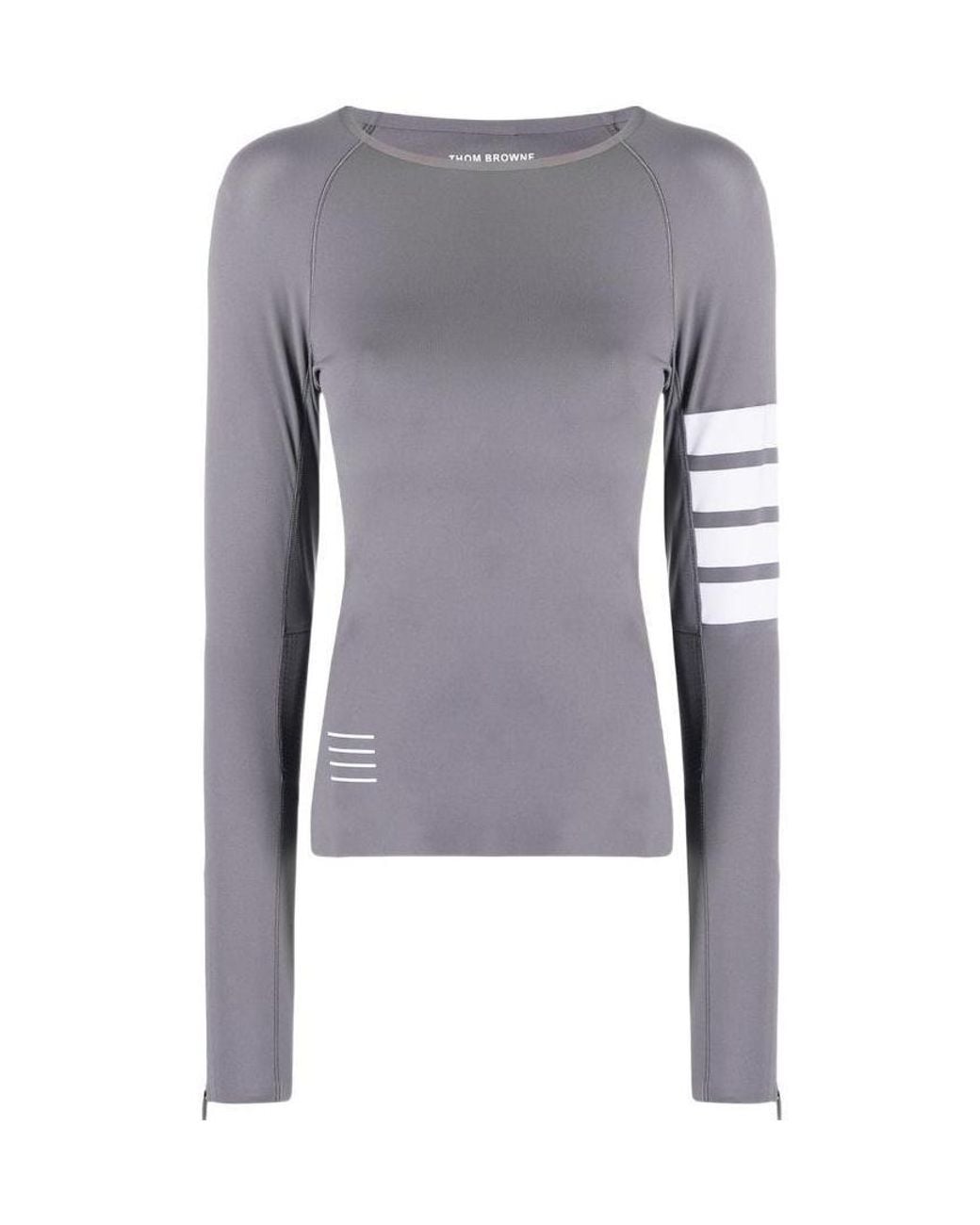 Thom Browne Blue 4-Bar Compression Long Sleeve Top