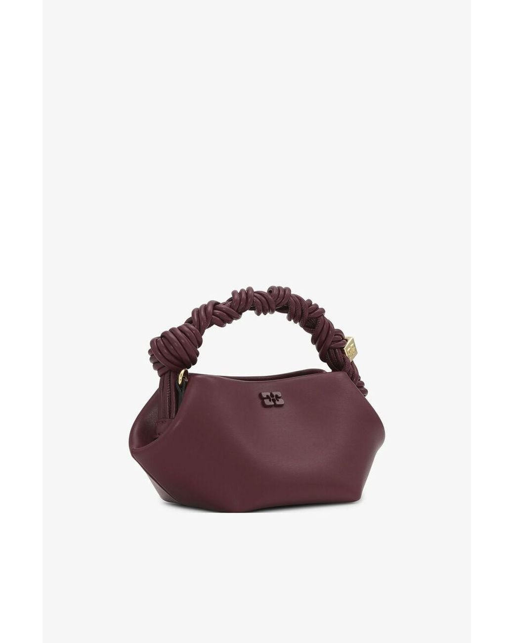 Ganni Purple Bou Mini Braided Handbag