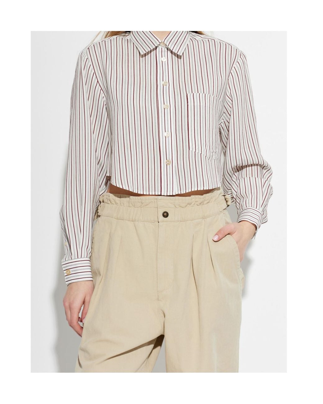 Isabel Marant White Fleora Striped Shirt