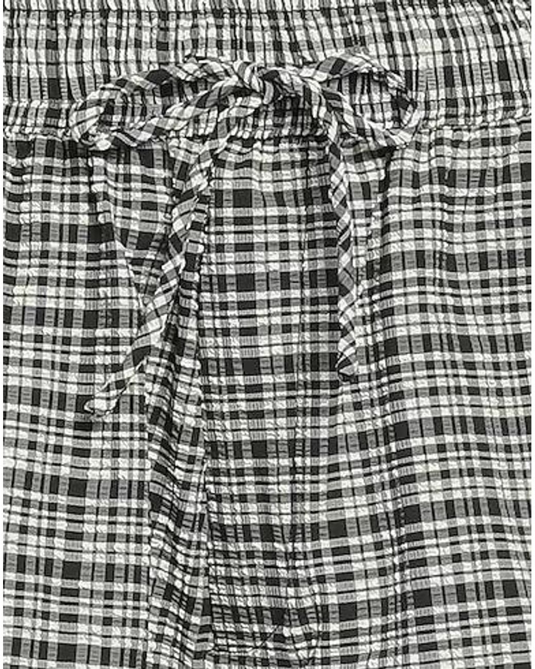 Ganni Gray Plaid Shorts