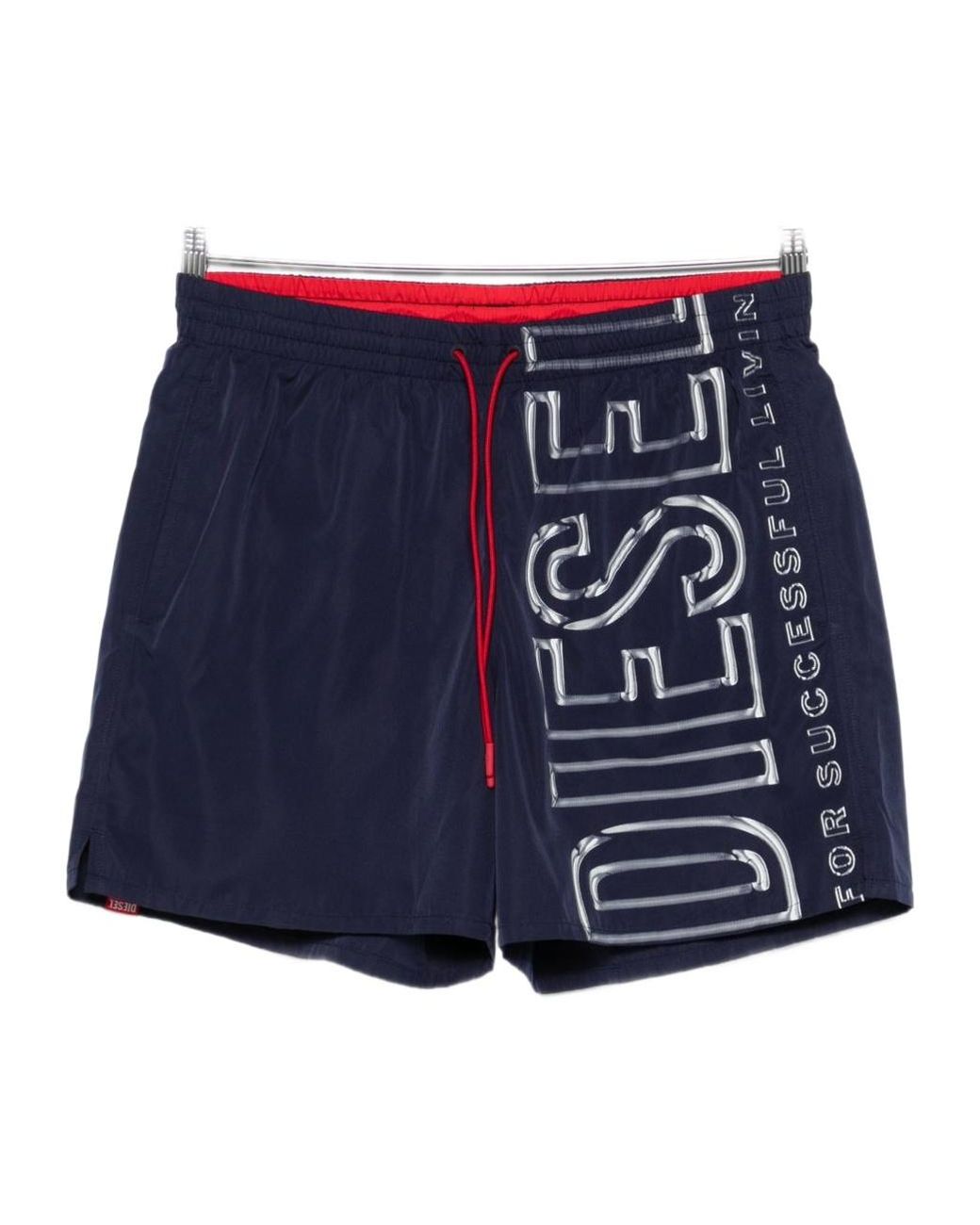 DIESEL Black Logo Print Swimwear for men