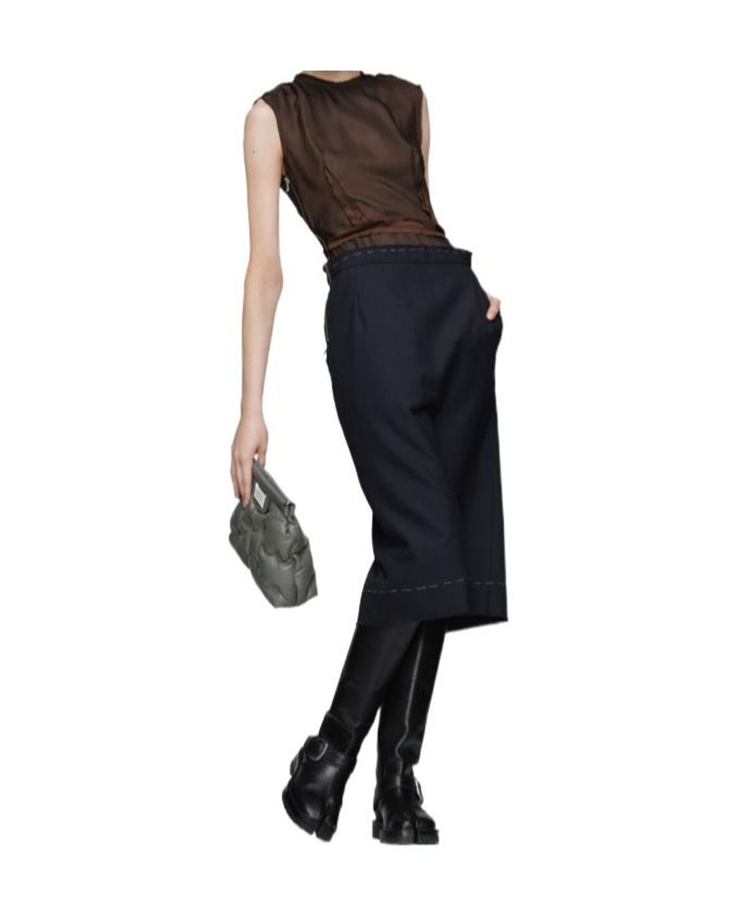 Maison Margiela Blue Sleeveless Midi Dress