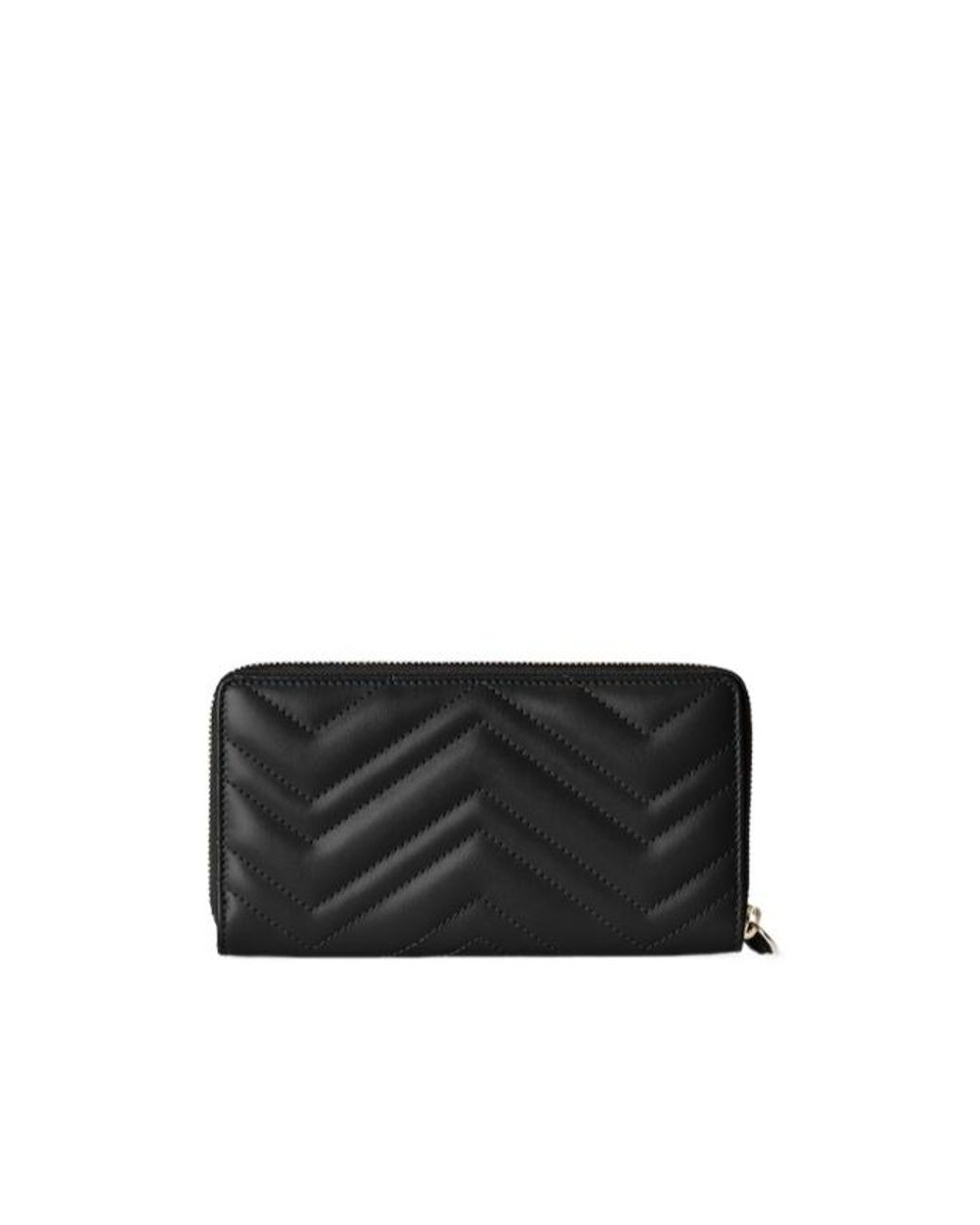 Gucci Black Gg Marmont Zip Around Wallet