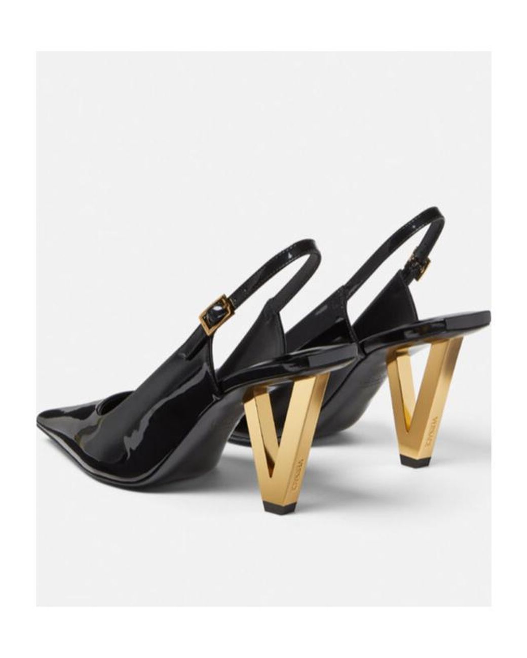 Versace Black V2025 Slingback Pumps
