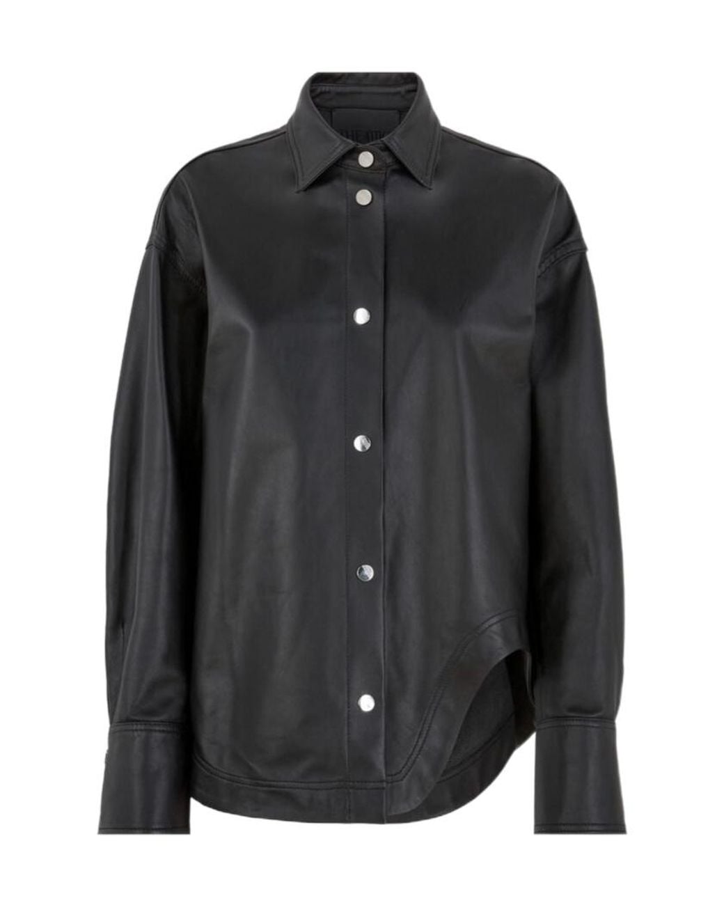 The Attico Black The Long-Sleeved Leather Shirt