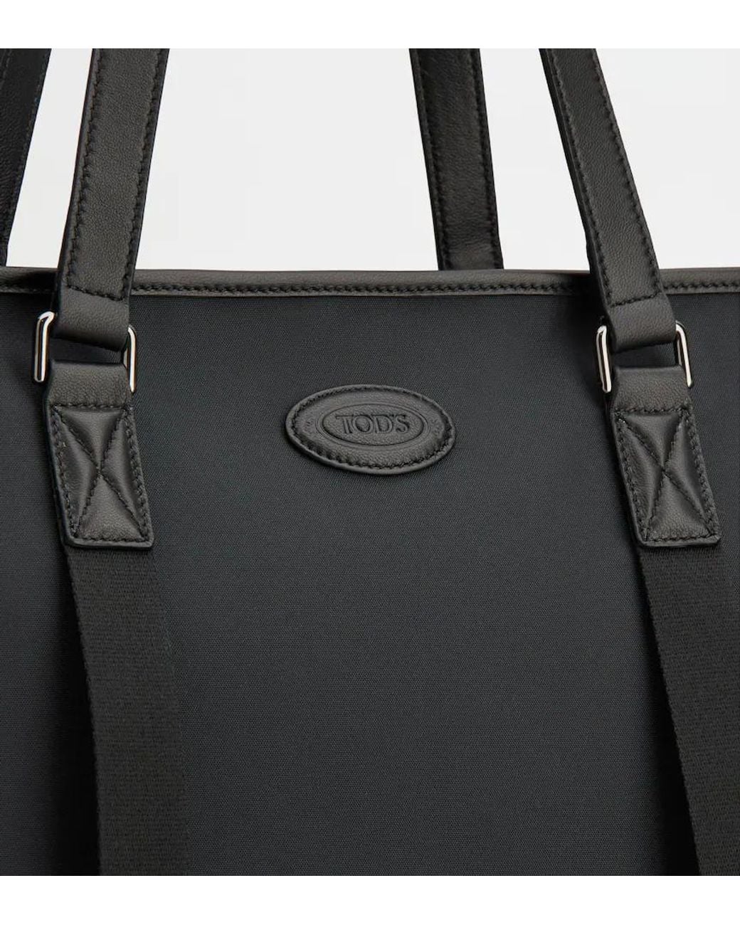 Tod's Black Logo Trim Tote Bag for men