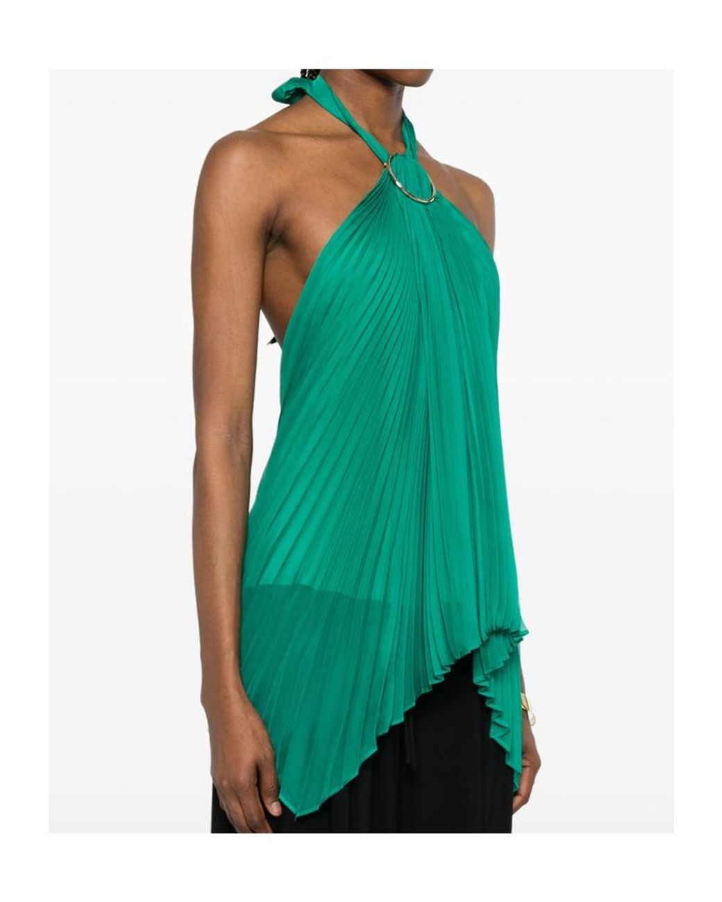 Max Mara Green Pianoforte Mxevalzer Halterneck Top